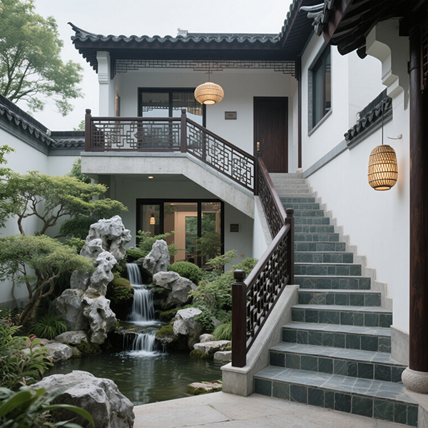 農村自建房旋轉樓梯裝修效果