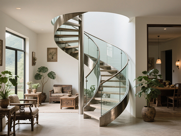 農(nóng)村自建房旋轉(zhuǎn)樓梯裝修效果：顏值與實用兼得