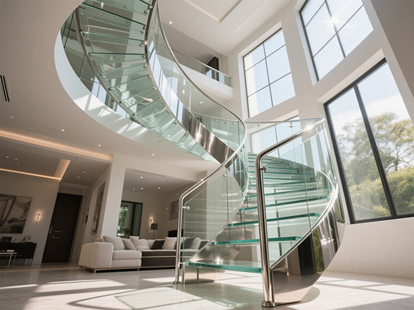 不銹鋼玻璃旋轉樓梯定制全解析