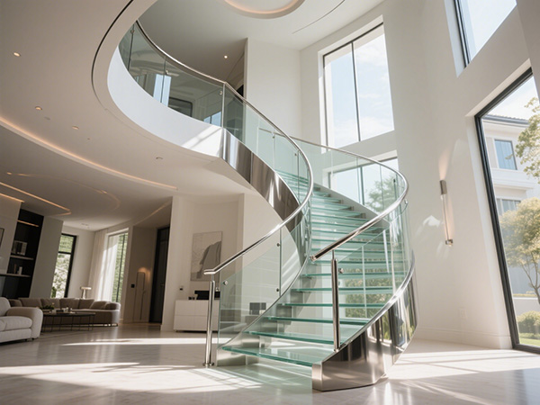 不銹鋼玻璃旋轉樓梯定制全解析